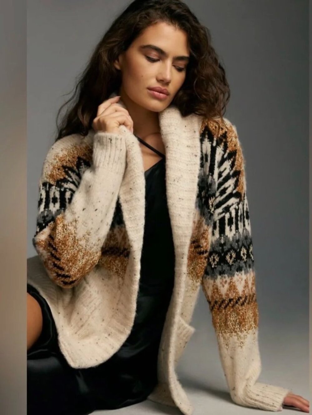 Anthropologie Wool Blend Shawl Sweater